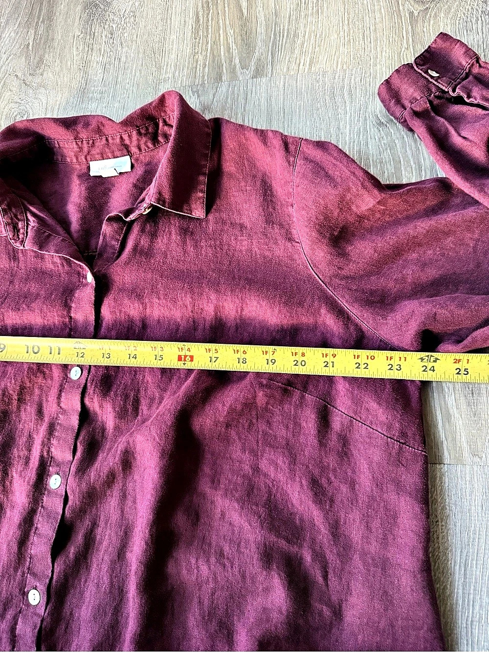 J.Jill Love Linen Essential Shirt 100% Linen Button Down Purple cuff - Picture 5 of 7